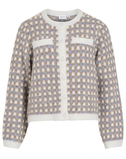 Villa - VIAldis Strik Cardigan - Cloud Dancer/ Nuthatch
